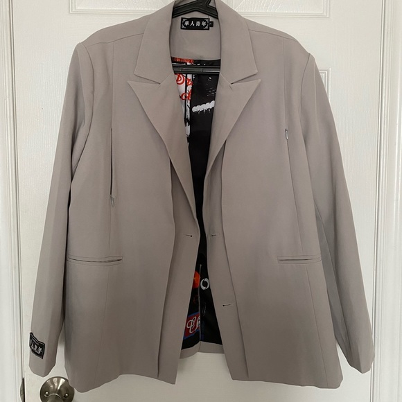 Grey blazer suit jacket - Picture 2 of 8